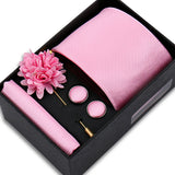 Funki Buys | Neckties | Men's 4 Pcs Luxury Pink Formal Tie Set