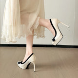 Women's Suede Bow Tie Platorm Heels - Black - 12cm Heel - 42 B - PU Suede Leather - image 20