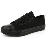 Women's Casual Flat Canvas Sneakers - Black - Sneakers - 43 B - Canvas - image 11