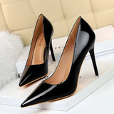 Women's Formal Mid-Heel Nude Scarpins - Nude - 10.5cm - Formal Stilettos - 43 B - PU Patent Leather - image 12