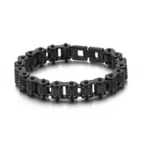 Unisex Metal Bike Chain Wristband - Black - Bike Chain Bracelet - 17cm Bracelet - Stainless Steel - image 2