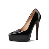 Women's Genuine Patent Black Stilettos - Black - 14cm Heel - 44 B - Patent Leather - image 10
