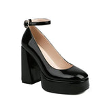 Women's High Formal Mary Jane Platforms - Purple - Platform Heels - 44 B - PU Leather - image 30