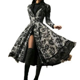 Women's Vintage Dark Gothic Swing Coat - Gray/Black - Gothic Dress - XXL - Polyester - image 10