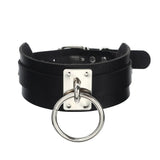 Women's Cosplay Punk Goth Collars - Black 1 - Circle / Punk Gothic Choker - Medium - PU Leather - image 3