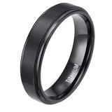 Black Titanium Wedding Band Ring 1 Pcs - Black - Wedding Band 6mm - 13 - Tungsten Carbide - image 14