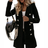 Women's Suit Collar Double Breast Coats - Khaki - Women's Jacket - XXXL - Cashmere - image 28