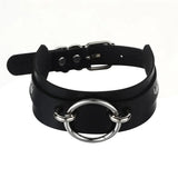 Women's Cosplay Punk Goth Collars - Black 2 - Ring / Punk Gothic Choker - Medium - PU Leather - image 16