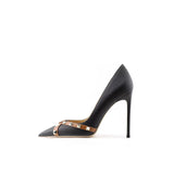 Women's Luxury Leather Rivet Stilettos - Apricot - 3 / Suede / 10cm - 41 B - Genuine Leather - image 17