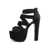 Women's Cross Strap Gladiator Sandals - Black - Sandals - 42 B - PU Leather - image 2