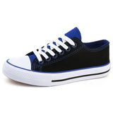 Women's Casual Flat Canvas Sneakers - Black/Blue - Sneakers - 43 B - Canvas - image 12