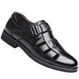 Men's Closed Toe Buckle Strap Sandals - Brown - Sandals - 48 B - PU Leather - image 13