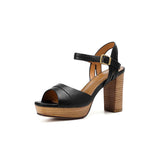 Women's Real Leather Chunky Summer Sandals - Auburn - Strappy Sandals - 40 B - Genuine Leather - image 14