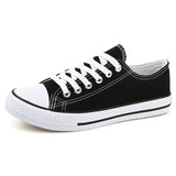 Women's Casual Flat Canvas Sneakers - Black/White - Sneakers - 43 B - Canvas - image 10