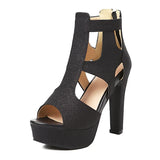 Women's Shimmery High Platform Sandals - Gold - 11.5cm / Sandals - 43 B - PU Leather - image 4