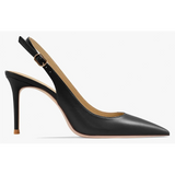 Women's Elegant Luxury Slingback Pumps - Black - 1 / 10cm Stiletto - 43 B - PU Leather - image 13