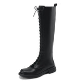 Women's Real Leather Lace Up Riding Boot - Brown - 1 / Short Plush - 10.5 B - Genuine Leather - image 18