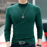 Men's Women's Slim Fit Mock Neck Shirts - Dark Green - Skivvy - 6XL - Polyester - image 24
