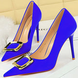 Funki Buys | Shoes | Women's Square Buckle Pointed Toe Pumps