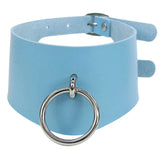 Women's Cosplay Wide Collar Choker - Black - Circle Choker - Medium - PU Leather - image 4