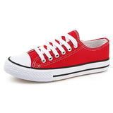 Women's Casual Flat Canvas Sneakers - Rosy Red - Sneakers - 43 B - Canvas - image 13