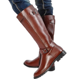 Women's Leatherr British Style Riding Boots - Brown - 46 B - PU Leather - image 30