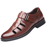 Men's Closed Toe Buckle Strap Sandals - Brown - Sandals - 48 B - PU Leather - image 7