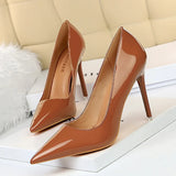 Women's Formal Mid-Heel Nude Scarpins - Nude - 10.5cm - Formal Stilettos - 43 B - PU Patent Leather - image 8