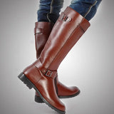 Women's Leatherr British Style Riding Boots - Brown - 46 B - PU Leather - image 15