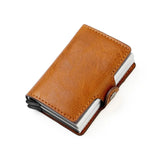 Unisex RFID Popup Card Holder - Brown - RFID Popup Card Wallet - 3.93 x 2.75 x 0.78" - PU Leather - image 4