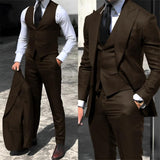 Men's Fashion Formal Wedding Tuxedos 3Pc - Royal Blue - 3 Pcs Suit - 6XL - Polyester - image 11
