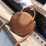 Handbags Women's Round Crossbody Bag - Brown - Crossbody Bag - Small - PU Leather - image 8