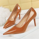 Women's Formal Mid-Heel Nude Scarpins - Nude - 10.5cm - Formal Stilettos - 43 B - PU Patent Leather - image 7