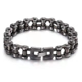 Unisex Metal Bike Chain Wristband - Black - Bike Chain Bracelet - 17cm Bracelet - Stainless Steel - image 6