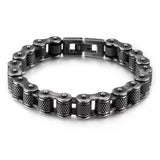 Unisex Metal Bike Chain Wristband - Black - Bike Chain Bracelet - 17cm Bracelet - Stainless Steel - image 3