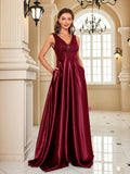 Women's Elegant Satin Sequin Dresses - Navy Blue - Evening Dress - XXL - Polyester Sequin - image 6