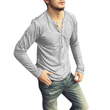 Men's Casual Long Sleeve V-Neck Tee Shirt - Light Gray - Long Sleeve Tee Shirt - 5XL - Polyester - image 17