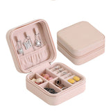 Small Travel Jewelry Box Zip Up - Light Pink - Travel Jewelry Case - PU Leather - image 6