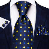 Funki Buys | Neckties | Men's 3 Pcs Navy Formal Silk Tie Set
