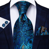 Funki Buys | Neckties | Men's 3 Pcs Navy Formal Silk Tie Set