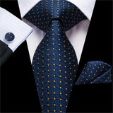 Funki Buys | Neckties | Men's 3 Pcs Navy Formal Silk Tie Set
