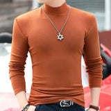 Men's Women's Slim Fit Mock Neck Shirts - Camel - Skivvy - 6XL - Polyester - image 25