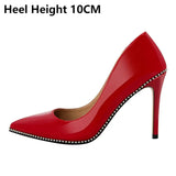 Women's Patent Black Studded Stilettos - Black - 12cm Heel - 46 B - Patent Leather - image 24