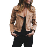 Women's Diagonal Zipper Short Jacket - Champagne - Jacket - 5XL - Polyester - image 23