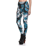 Women's Yoga Pants Skull Print Leggings - Gray - Fitness Workout Pants - XS - Spandex - image 13