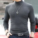 Men's Women's Slim Fit Mock Neck Shirts - Dark Grey - Skivvy - 6XL - Polyester - image 28
