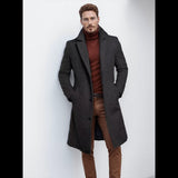 Men's Elegant 3/4 Casual Business Coats - Khaki - Jacket - 3XL - Polyester - image 4