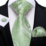 Funki Buys | Neckties | Men's 3 Pcs Lime Green Paisley Tie Set