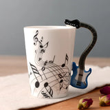 Funki Buys | Mugs | Guitar Handle Mug Hand-Painte... - Black - A / Electric Guitar / Upright Notes / 220ml / Glass - image 16