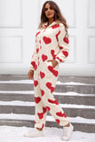 Sleepwear Women's Heart Zip Up Onesee - Deep Red - Onesee - XL - Plush - image 3
